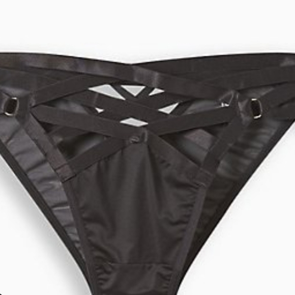 PLUS Caged Satin-Feeling Tanga Panty - Picture 5 of 11